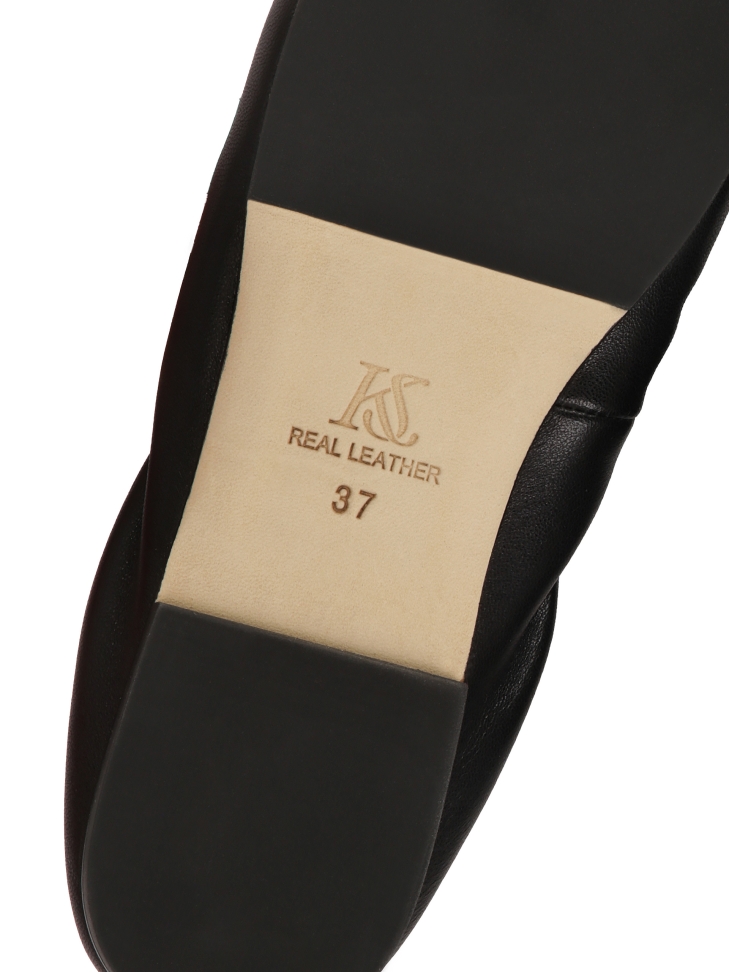 Zwarte ballerina's met elastische band  KS AVRIL