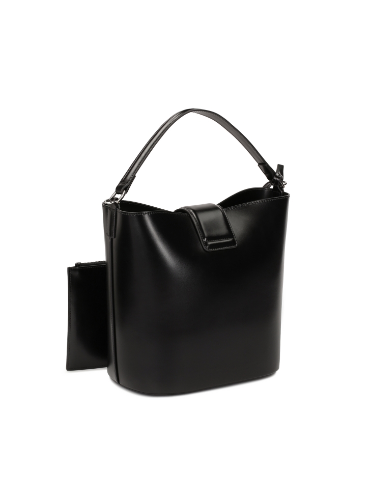 Zwarte stevige handtas met etui ARTE