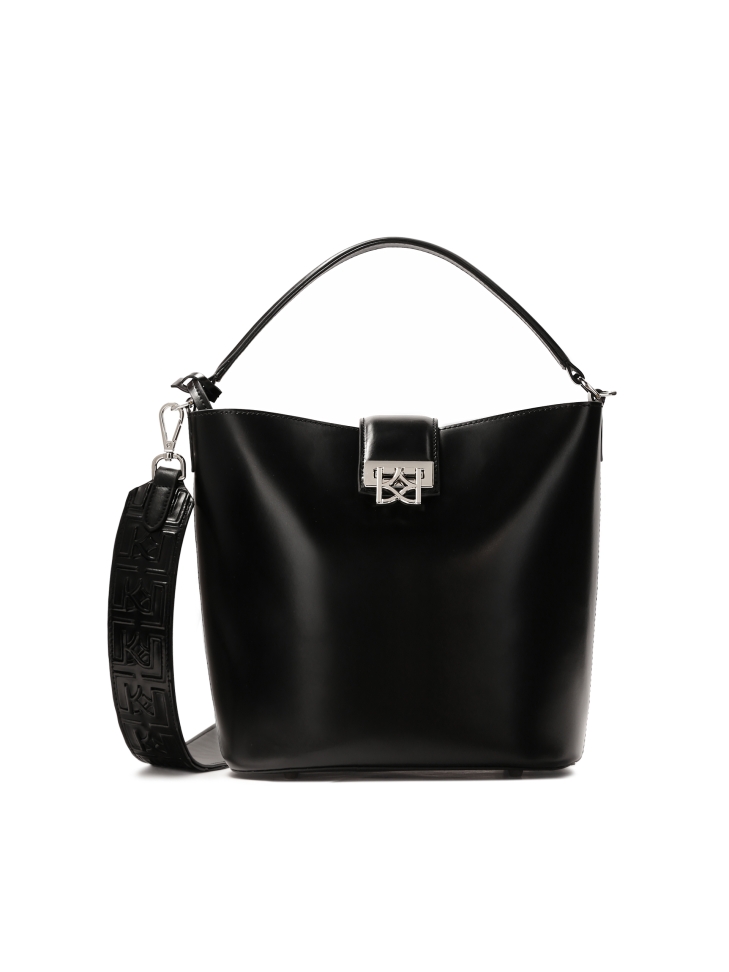 Zwarte stevige handtas met etui ARTE