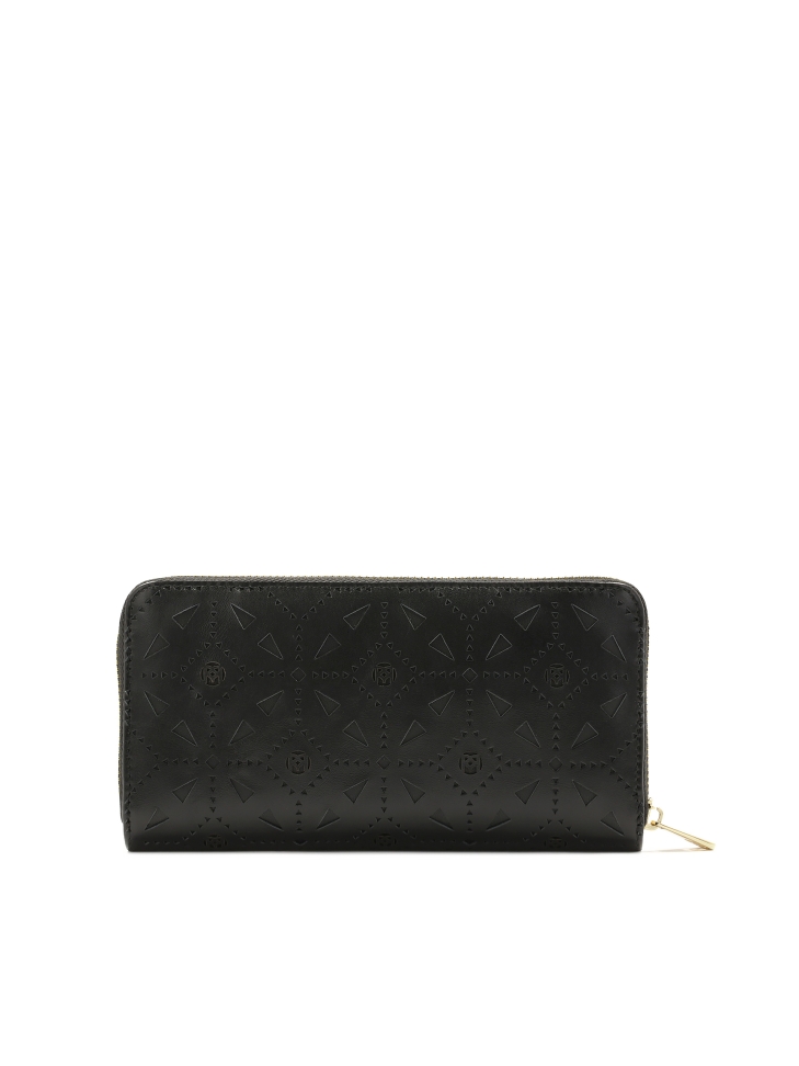 Opengewerkte langwerpige portemonnee volgens het patroon van de auteur ROLETTE