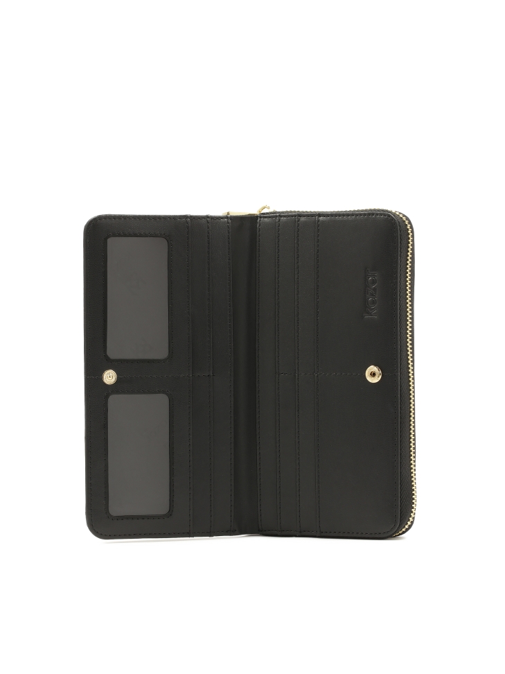 Opengewerkte langwerpige portemonnee volgens het patroon van de auteur ROLETTE