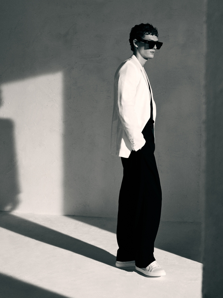 Zwarte zonnebril met dik montuur KASPIANO