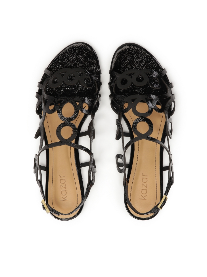 Zwarte sandalen met platte zool  EMILY