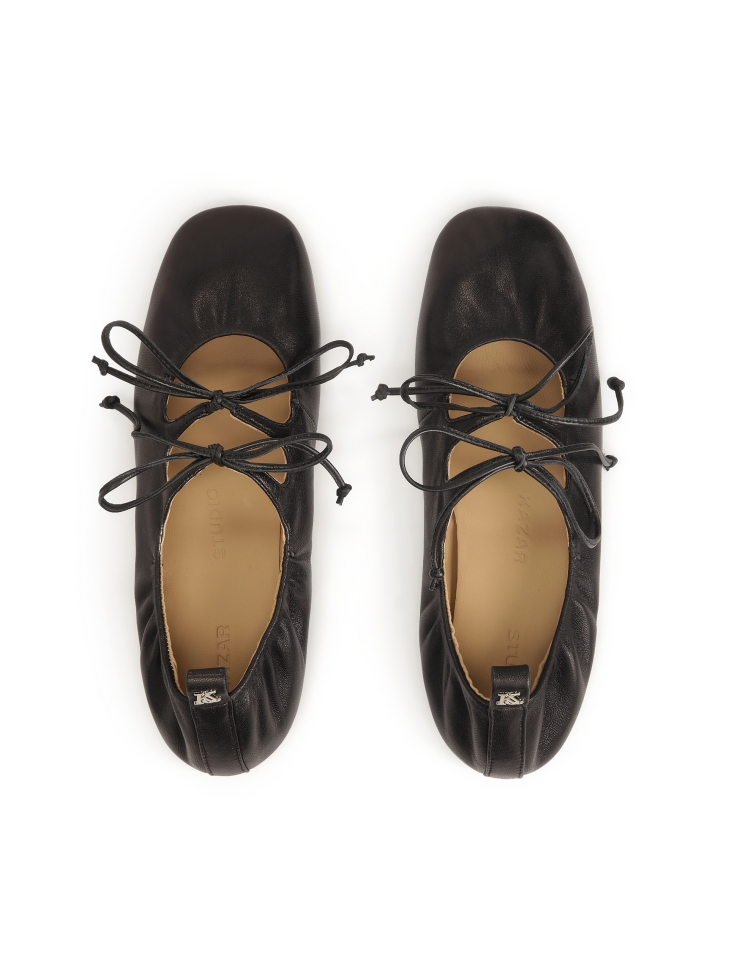 Zwarte ballerina's met string  KS AVRIL