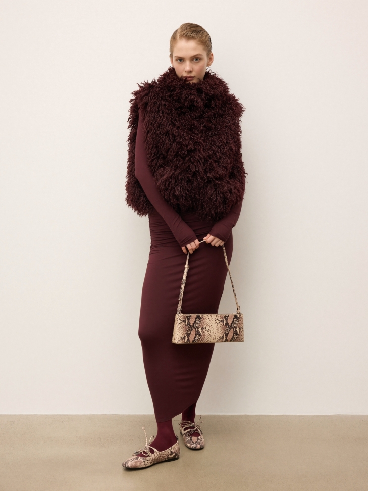 Leren ballerina's met dubbele band in reliëf KS AVRIL