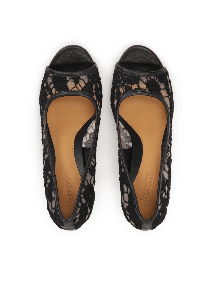 Kanten pumps met open teen KANA
