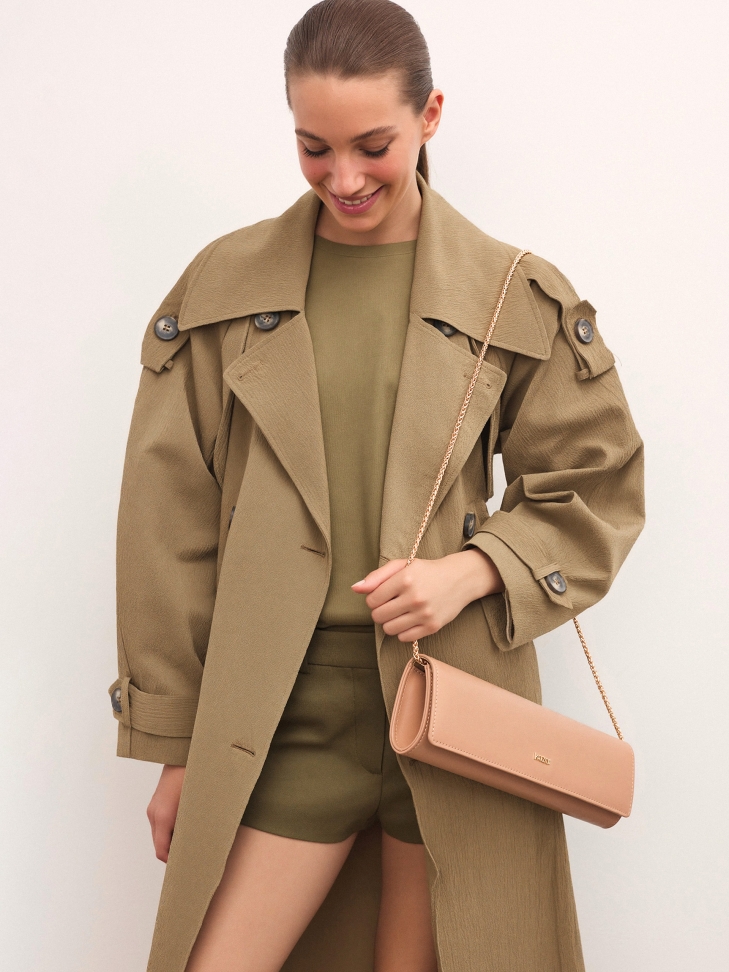 Langwerpige gelegenheidstas van leer VIVIENNE