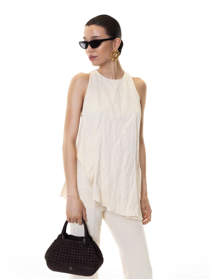 Donkerbruine handtas met handvatten en uitneembaar inzetstuk KS MAROSA