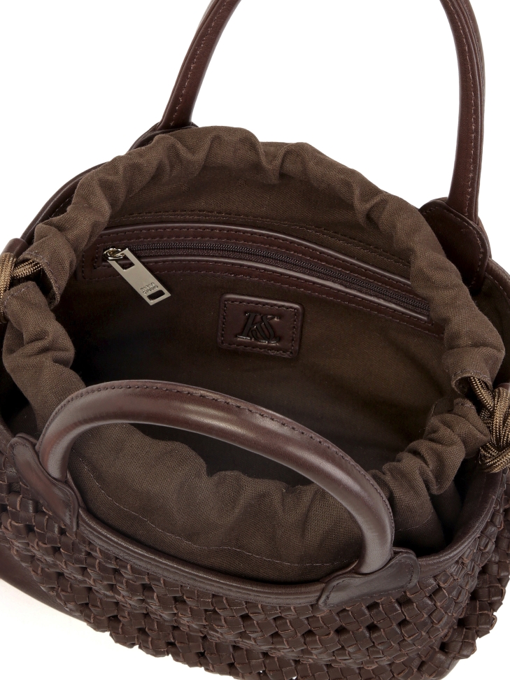 Donkerbruine handtas met handvatten en uitneembaar inzetstuk KS MAROSA