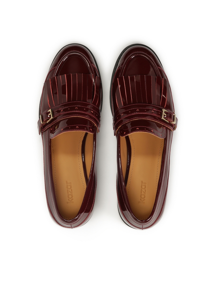 Maroon lakleren schoenen met kwastjes IVESDALE