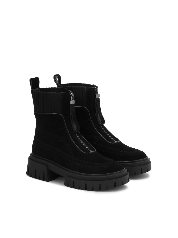 Suède laarzen met een rits aan de voorkant van het bovenwerk ELODEA