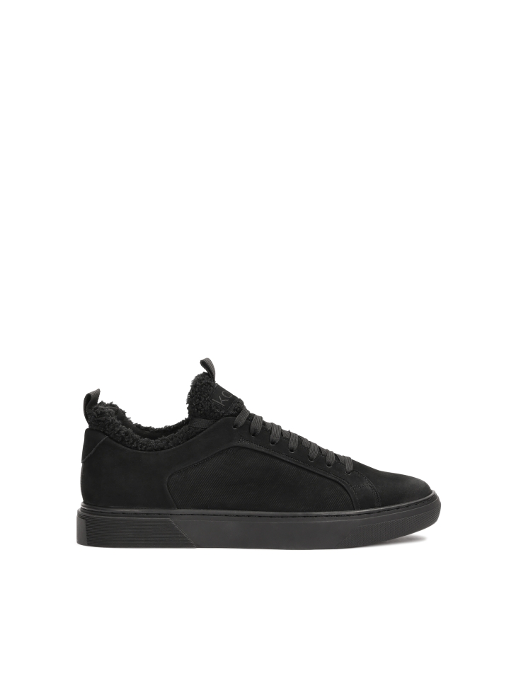Zwarte sneakers van nubuck en stof AUGUSTINNO