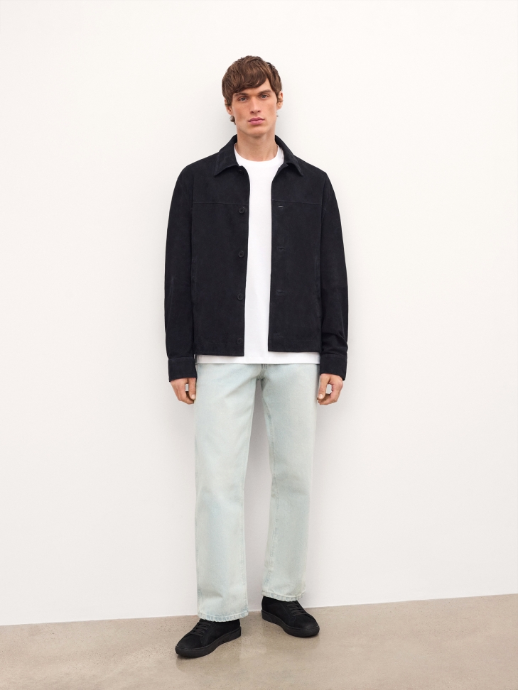 Zwarte sneakers van nubuck en stof AUGUSTINNO