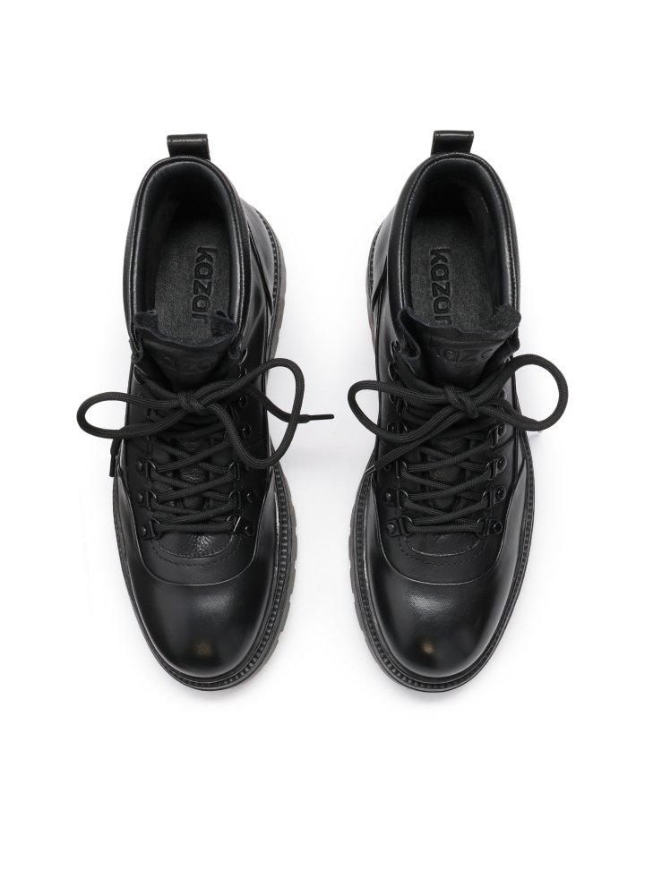 Zwarte laarzen van natuurlijk leer voor heren MARIANNO