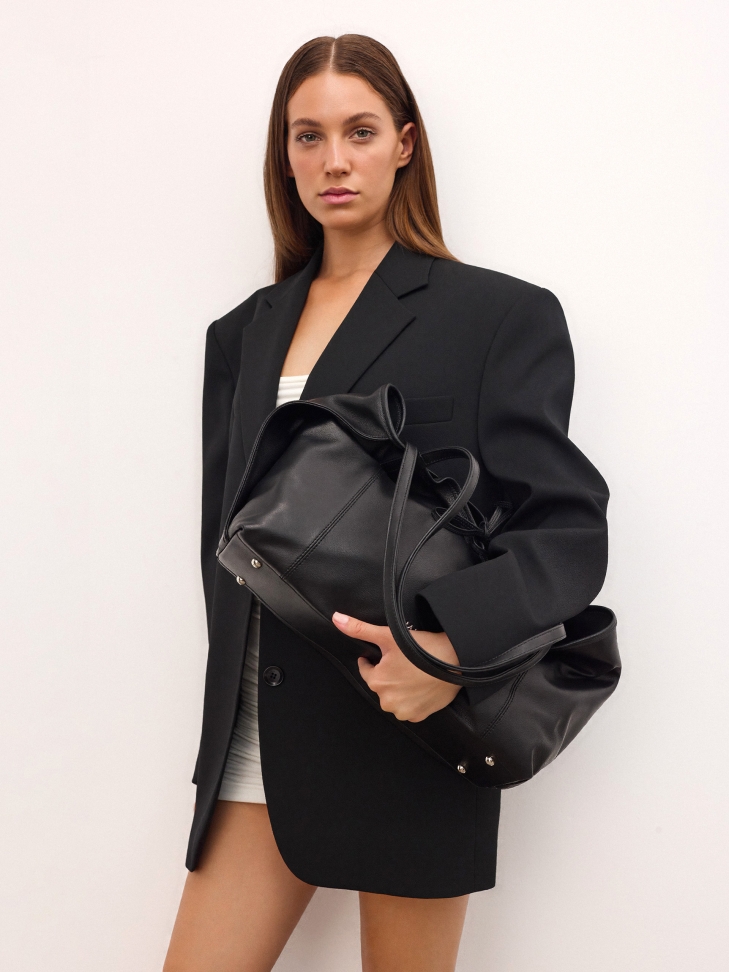 Leren handtas met uitneembaar inzetstuk ADENI