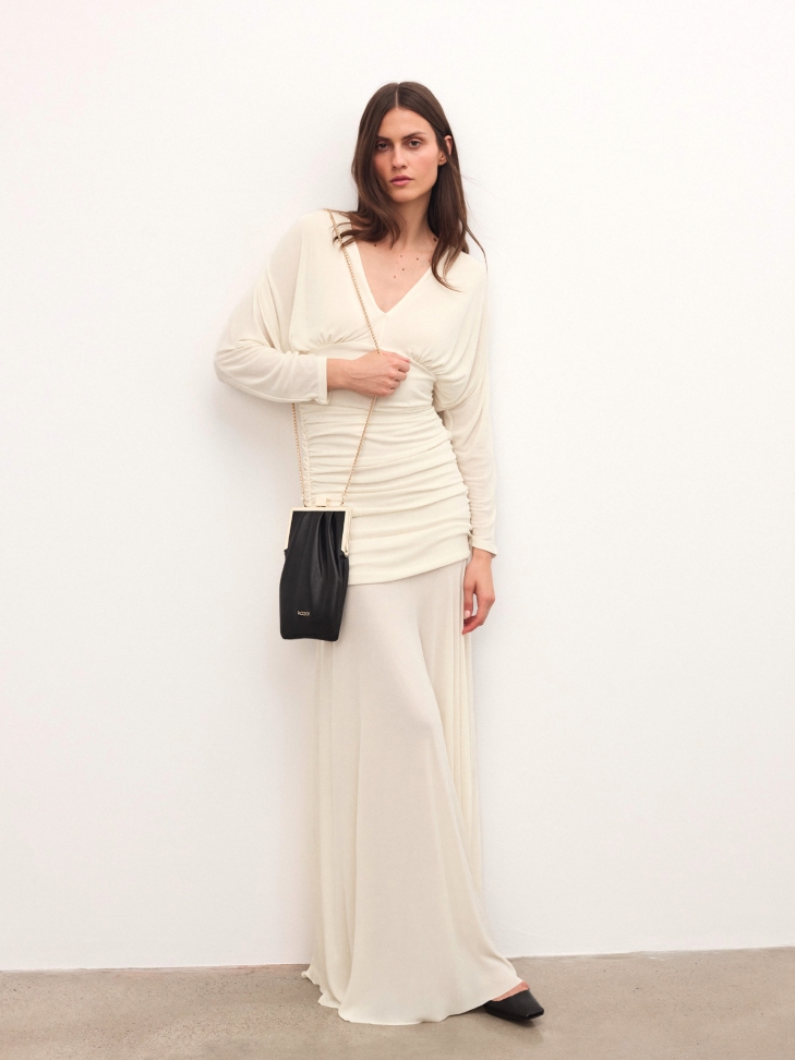 Langwerpige leren ketting handtas AIMEE