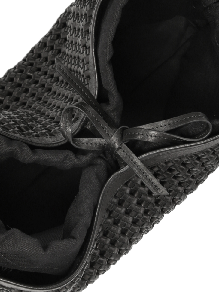 Zwart gevlochten leren handtas KS CELENE