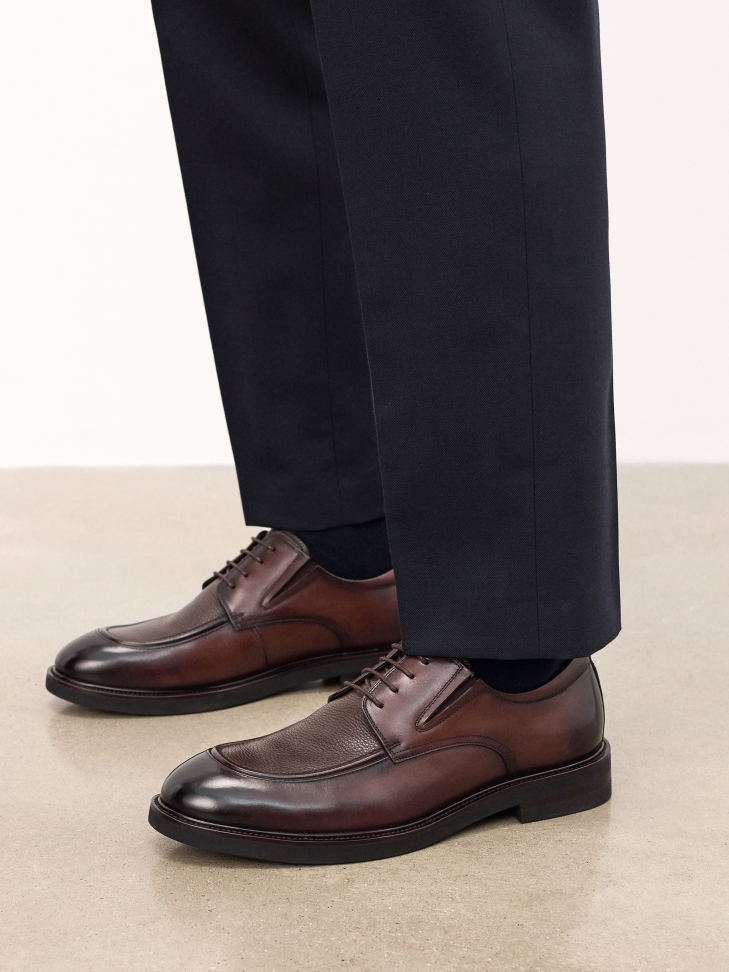 Bruine veterschoenen voor heren TIMONES