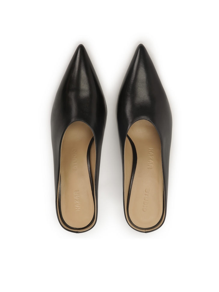 Zwarte muiltjes met volledige voorkant KS ELYSIE