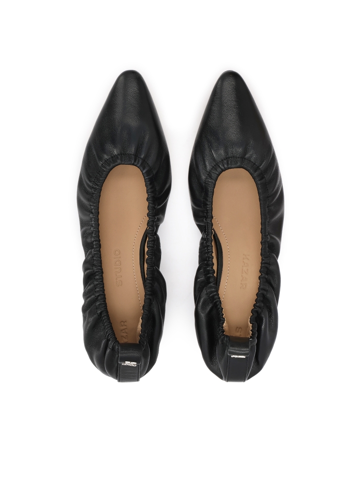 Zwarte pumps met gekreukt bovenwerk KS LUCIENNE