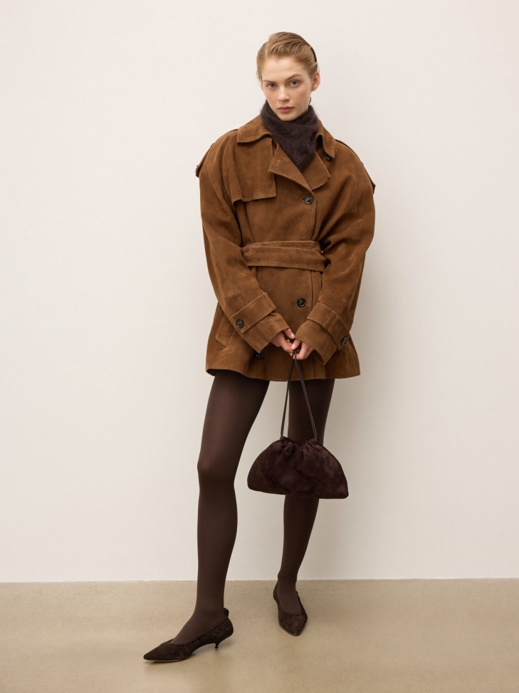 Donkerbruine gegolfde pumps KS LUCIENNE