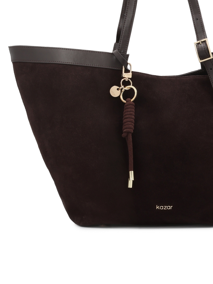 Bruine sleutelhanger met decoratieve knoop  LILYANA