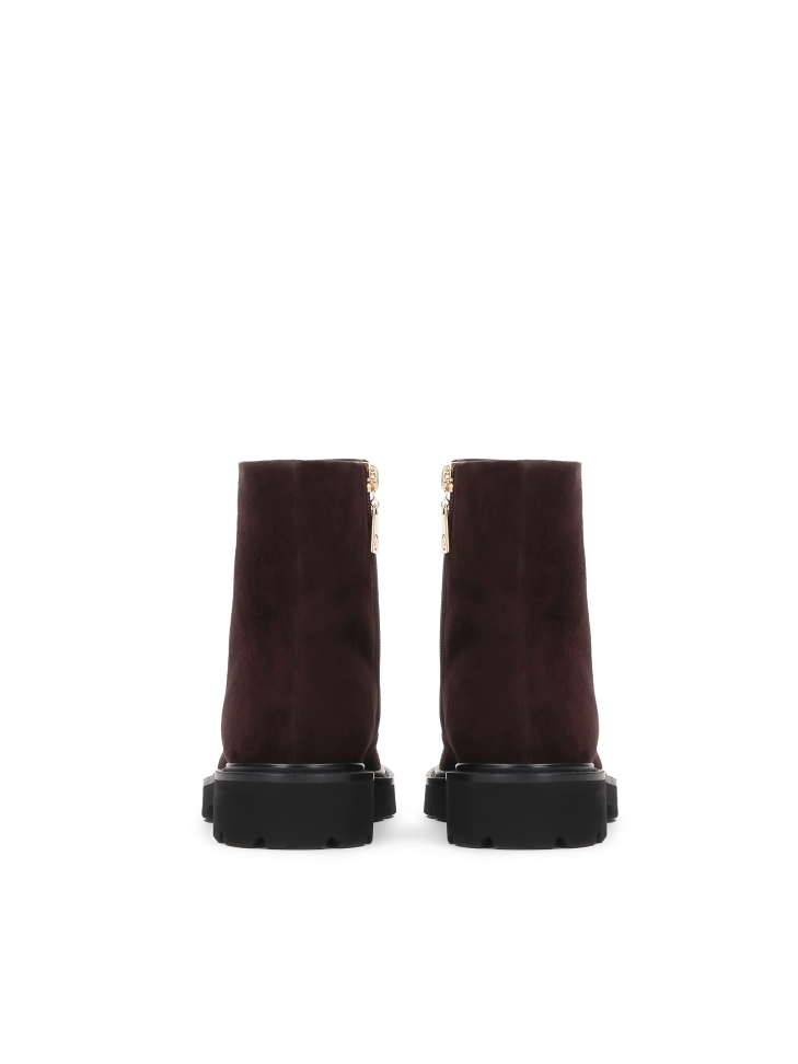Bruine suède laarzen met rits GEORGIA