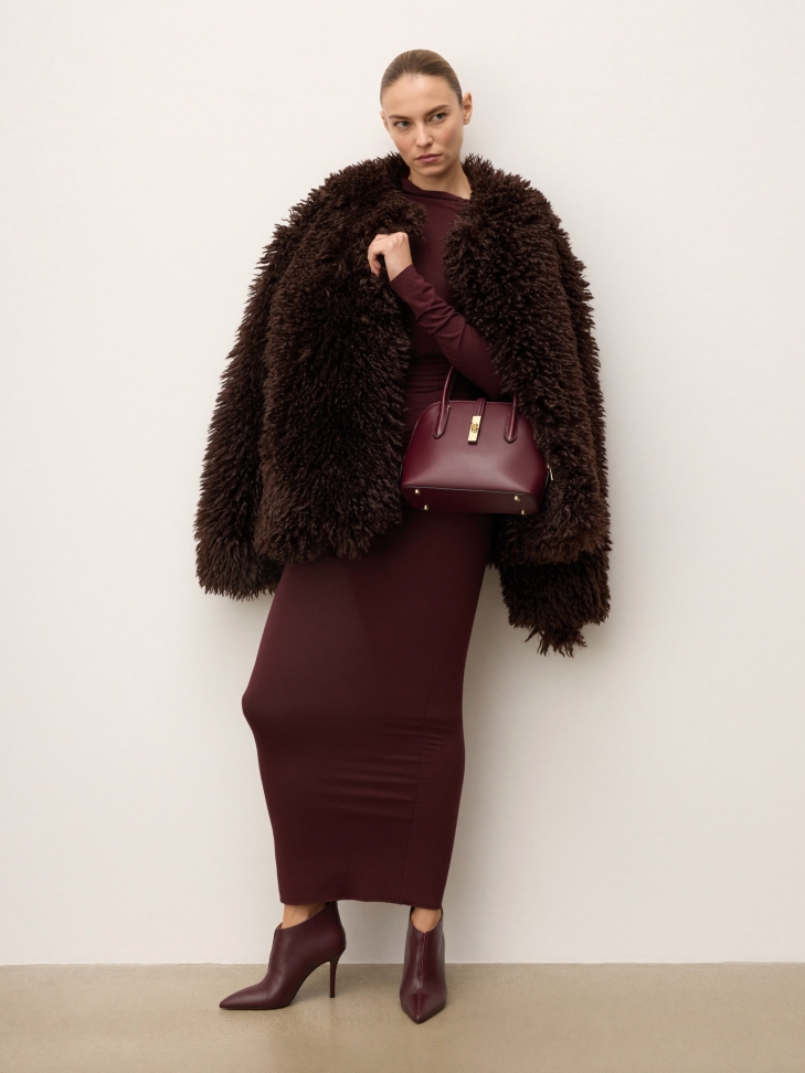 Maroon laarzen met laag bovenwerk MANTIDA