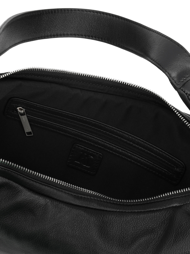 Zwart leren handtas in de vorm van een hoorn KS CIRELLE