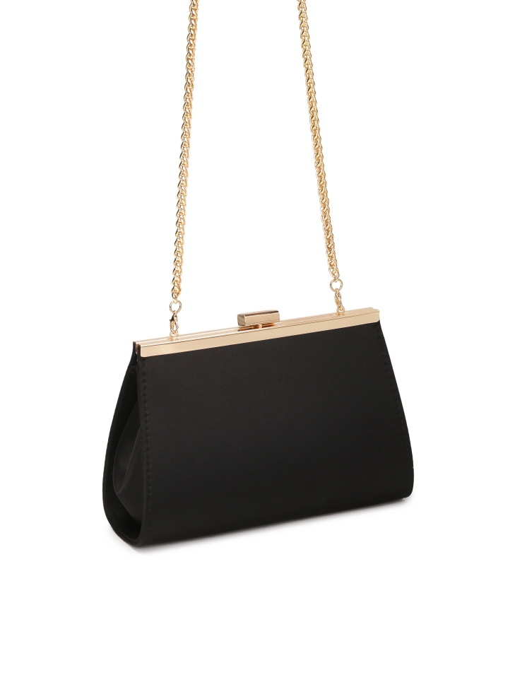 Zwart tasje met metalen frame JOLISSIA