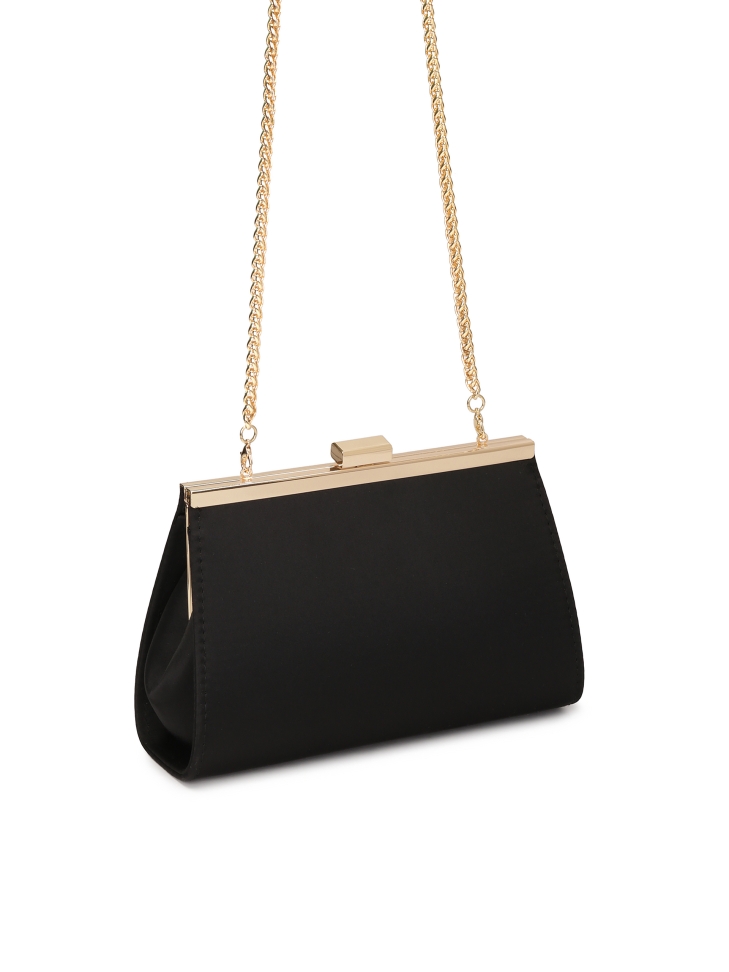 Zwart tasje met metalen frame JOLISSIA