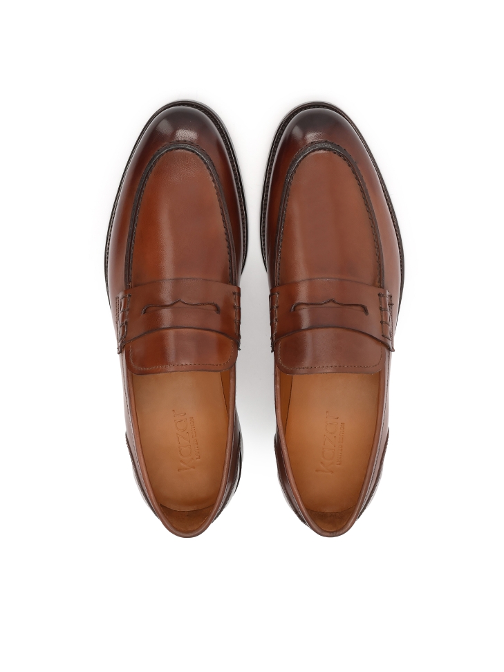 Luxe loafers van bruin natuurleer FRANCISS