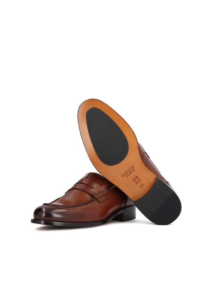 Luxe loafers van bruin natuurleer FRANCISS