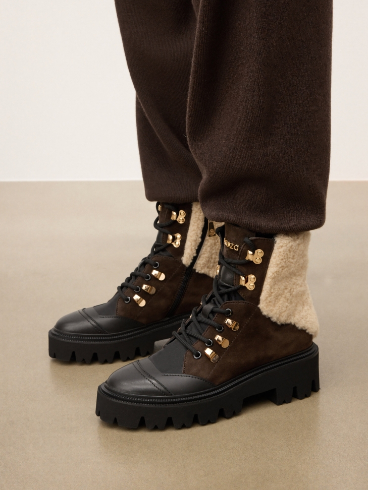 Suède laarzen met schapenwol SAMMY